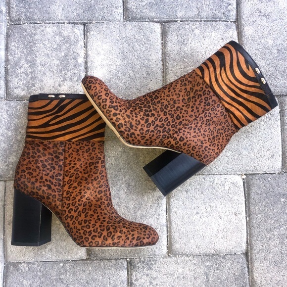 Franco Sarto Shoes - NWOT Sarto by Franco Sarto Dexter Animal Print Block Heel Boots size 7.5